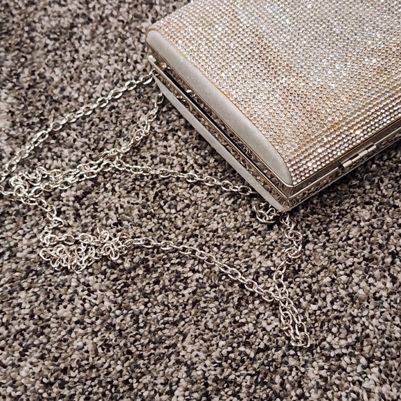 $5 Item! Silver Rhinestone Evening Bag Damaged - Picture 4 of 13